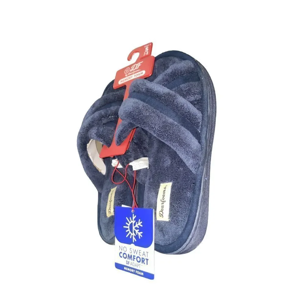 Dearfoams Indoor/Outdoor Blue Comfort MEMORY FOAM Slipper/Sandal Mens Small 7/8 - Picture 3 of 4